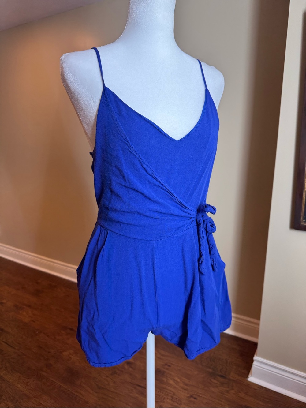 one clothing Royal Blue Spaghetti Strap Romper